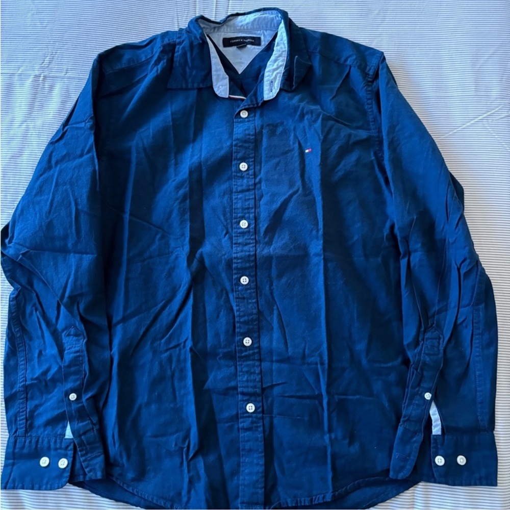 Men's Blue Button-Up Shirt